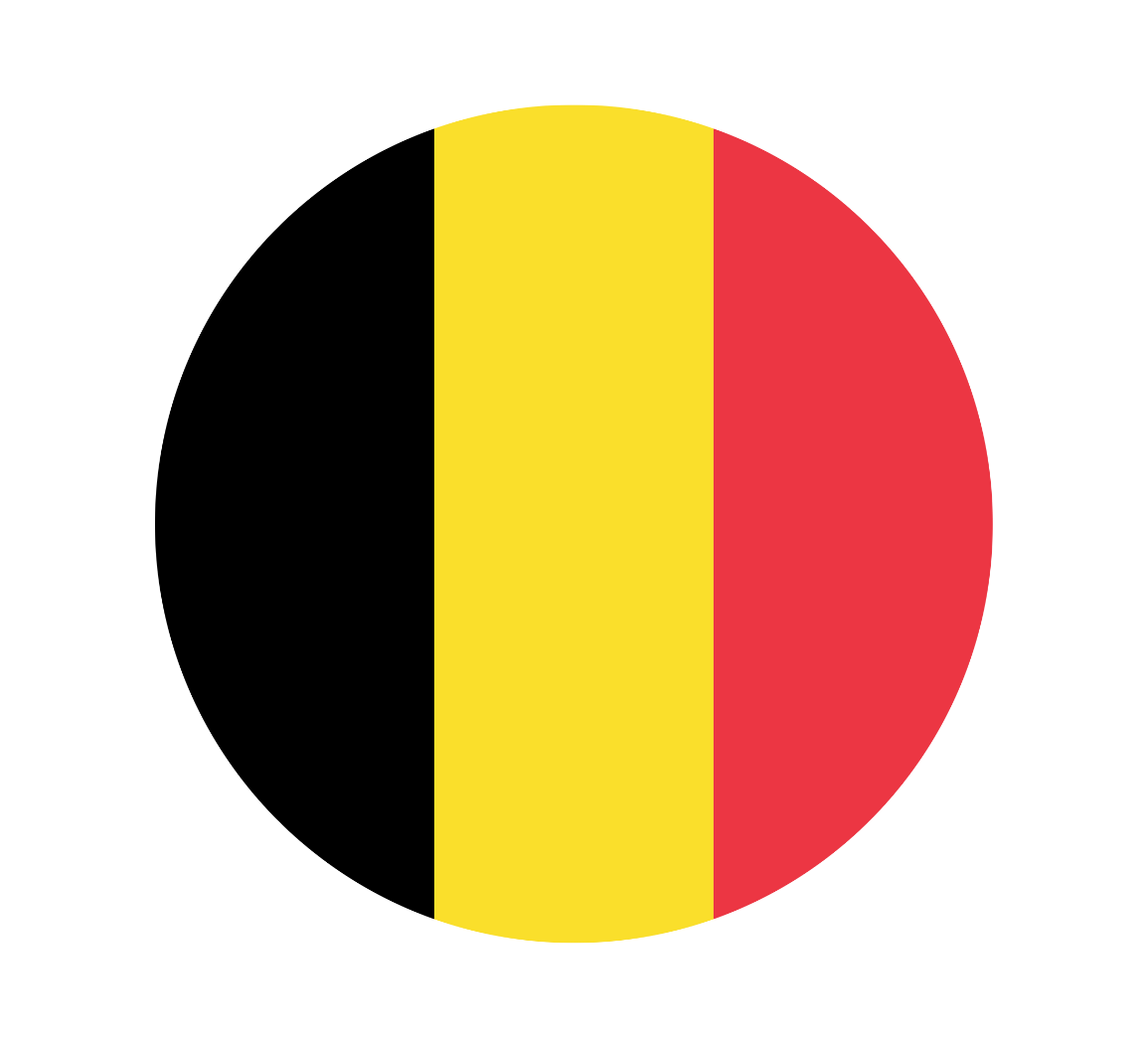 Belgium flag in a circle