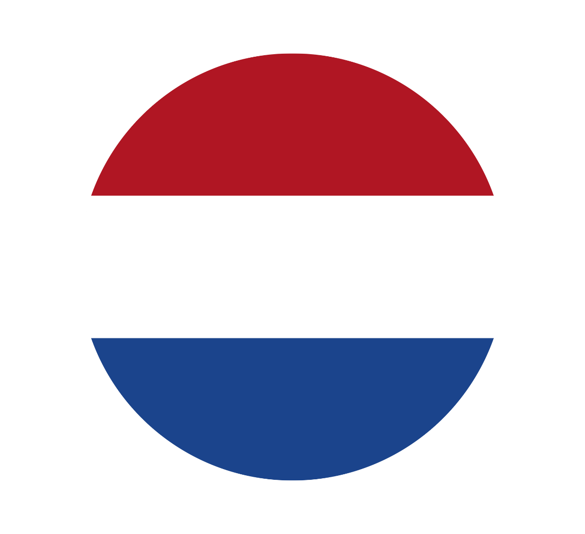 The Netherlands flag in a circle